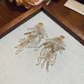European Style Crystal Flower Tassel Clip-on Earrings For Beach Vacation Elegant Non Pierced Jewelry view 4
