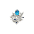 Palace Style Oval Zircon Flower Open Ring For Women view 5
