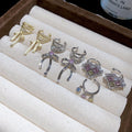 Korean Style Copper Zircon Bow Clip-on Earrings, Elegant No-Piercing Geometric Ear Cuffs view 3