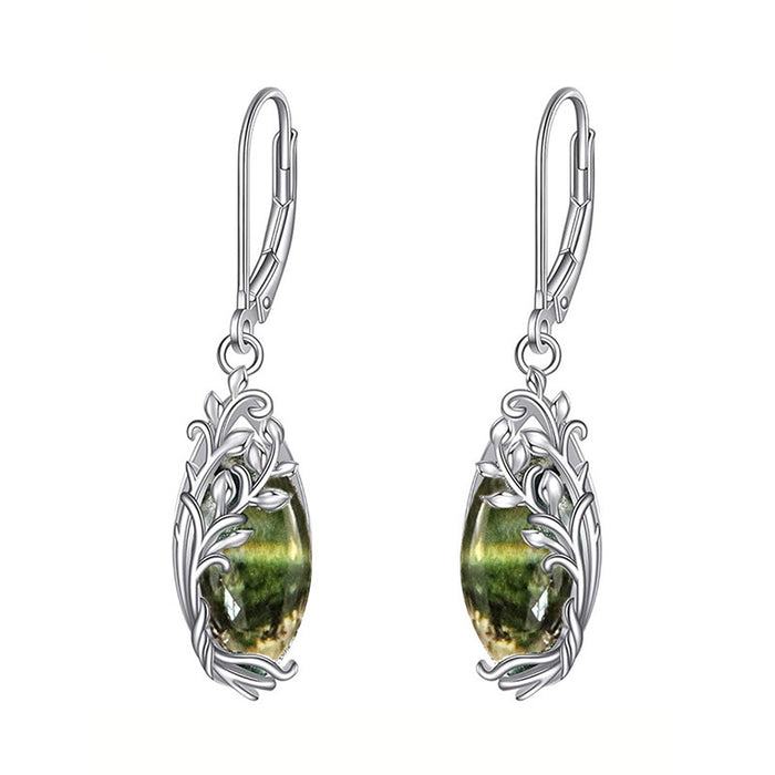 3D Hollow Vine Leaf Teardrop Earrings For Women, Fashion Vintage Niche Design Dangle Ear Jewelry