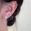 Sweet Forest Leaf Huggie Hoop Earrings With Zircon, Simple Elegant Cross Border Jewelry view 4