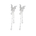 Sweet Acrylic Butterfly Tassel Ear Clip Necklace Jewelry Set for Women Elegant Niche Design view 5