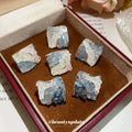 Blue Gradient Faux Crystal Rhombus Stud Earrings With Silver Pins, Elegant Minimalist Modern Jewelry view 4