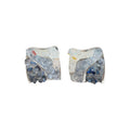 Blue Gradient Faux Crystal Rhombus Stud Earrings With Silver Pins, Elegant Minimalist Modern Jewelry view 5