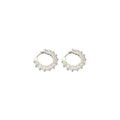 Light Luxury Copper Zircon Round Geometric Huggie Earrings For Women Fashion Designer Style view 5