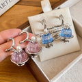 Light Luxury Geometric Round Faux Pearl Stud Earrings For Women Unique Fashion Design view 2