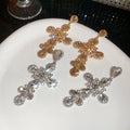 Vintage Court Style Alloy Rhinestone Waterdrop Cross Stud Earrings For Women view 4