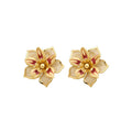 Vacation Style Oil Drip Flower Stud Earrings For Women, Iron Floral Beach Photo Jewelry view 5