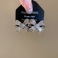 Light Luxury Copper Zircon Bow Stud Earrings For Women Daily Commute Jewelry view 4