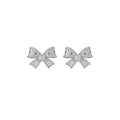 Light Luxury Copper Zircon Bow Stud Earrings For Women Daily Commute Jewelry view 5