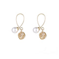 Gold Loop Wire Pearl Look Ball and Nest Drop Earrings view 5