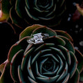 Silver Square Princess CZ Bypass Ring Pave Shoulders view 2
