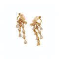 Copper Zircon Teardrop Tassel Drop Earrings Minimalist OL Fashion Geometric Stud Style view 5