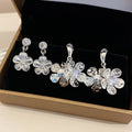 Copper Zircon Flower Stud Earrings Korean Minimalist Versatile Fashion Ear Jewelry view 1