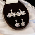 Copper Zircon Flower Stud Earrings Korean Minimalist Versatile Fashion Ear Jewelry view 3