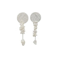 Irregular Shell Tassel Drop Earrings With Silver Posts, Geometric Beach Vacation Light Luxury Style view 5