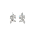 Elegant Floral Faux Pearl Stud Earrings With Enamel Petals Modern Minimalist Luxury Style view 5