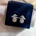 Copper Cubic Zirconia Meteor Round Star Stud Earrings Petite Light Luxury Jewelry For Women view 4