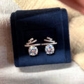 Copper Cubic Zirconia Meteor Round Star Stud Earrings Petite Light Luxury Jewelry For Women view 2