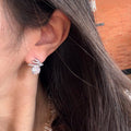 Copper Zircon Meteor Round Star Stud Earrings, Niche Light Luxury Designer Jewelry view 2