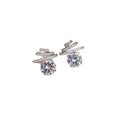 Copper Zircon Meteor Round Star Stud Earrings, Niche Light Luxury Designer Jewelry view 5
