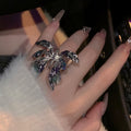 Sweet Cool Enamel Butterfly Wrinkle Open Ring For Women view 3