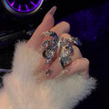 Sweet Cool Enamel Butterfly Wrinkle Open Ring For Women view 2