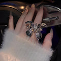 Sweet Cool Enamel Butterfly Wrinkle Open Ring For Women view 1