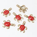Alloy Enamel Turtle Pendant Charm For DIY Jewelry Accessories Necklace Bracelet 20x15mm 1g view 2