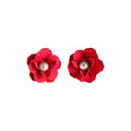 Fashion OL Floral Petal Faux Pearl Zircon Stud Earrings With Silver Needle For Women view 5