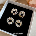 14K Gold Plated Silver Post Bow Faux Pearl Stud Earrings Elegant Light Luxury Jewelry view 4