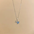 Old Money Copper Star Pendant Necklace With Enamel Drip Oil Zircon Elegant Clavicle Chain view 3
