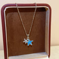 Old Money Copper Star Pendant Necklace With Enamel Drip Oil Zircon Elegant Clavicle Chain view 1