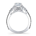 Silver Tone Round Clear Crystal Leaf Accent Ring Fashion Jewelry view 2