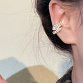 Light Luxury Copper Zircon Snake Clip-on Earrings, Minimalist No Piercing Ear Cuffs view 3