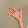 Stainless Steel Crystal Beaded Goldfish Necklace Cute Cartoon Vacation Collarbone Jewelry view 4