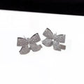 Full Rhinestone Bow Stud Earrings For Women Sweet Micro Paved Zirconia Fashion Jewelry view 5