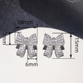 Full Rhinestone Bow Stud Earrings For Women Sweet Micro Paved Zirconia Fashion Jewelry view 4
