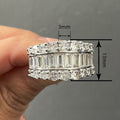 Geometric Double Layer Round Zircon Ring, Light Luxury Engagement Wedding Jewelry view 4