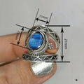 Vintage Distressed Blackened Oval Ring For Women, Blue Ocean Wave Oil Painting Sticker Design view 4