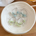 Blue White Gradient Resin Flower Hoop Earrings Light Luxury Vacation Sweet Fresh Style view 2
