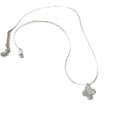 French Minimalist Faux Pearl Crushed Silver Geometric Round Choker Necklace For Women view 5