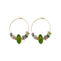 Forest Style Faux Crystal Beaded Round Hoop Earrings Geometric Sweet Fresh Chic Jewelry view 5