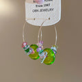 Forest Style Faux Crystal Beaded Round Hoop Earrings Geometric Sweet Fresh Chic Jewelry view 2
