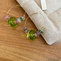 Forest Style Faux Crystal Beaded Round Hoop Earrings Geometric Sweet Fresh Chic Jewelry view 4