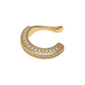 Copper Zircon Round Geometric Clip-on Earrings For Women Korean Light Luxury Ear Cuff Style view 5