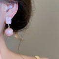 Playful Dopamine Enamel Square Faux Pearl Stud Earrings For Women Geometric Commuter Jewelry view 4