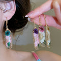 Oriental Pastoral Resin Preserved Flower Hook Earrings Sweet Light Luxury Floral Earrings for Women view 2