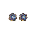 Colorful Artificial Crystal Flower Stud Earrings With Silver Pins Sweet Fashion OL Jewelry view 5