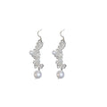 French Vintage Faux Pearl Crystal Beaded Flower Lace Earrings Necklace Jewelry Set For Women view 5